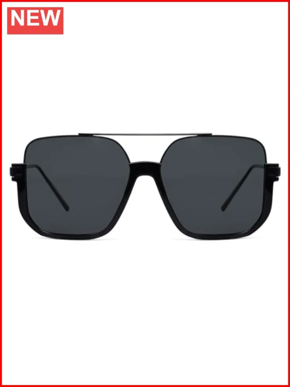 Oversized Retro Square Aviator Sunglasses for Women Men UV400 Protection Metal